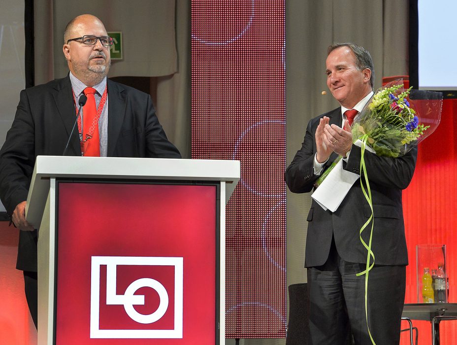LOs ordförande Karl-Petter Thorwaldsson och statsminister Stefan Löfven på LOs kongress