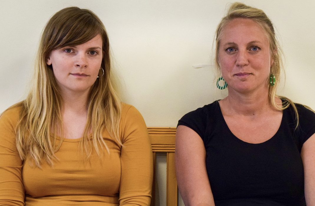 Hilda Gustafsson och Matilda Gradin, ordförande respektive styrelseledamot i boföreningen