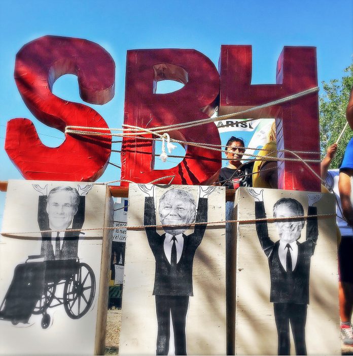 En manifestation i San José, Texas, i slutet av augusti efter att en federal domare hade blockerat Trumps främlingsfientliga lagpaket som kallas SB4