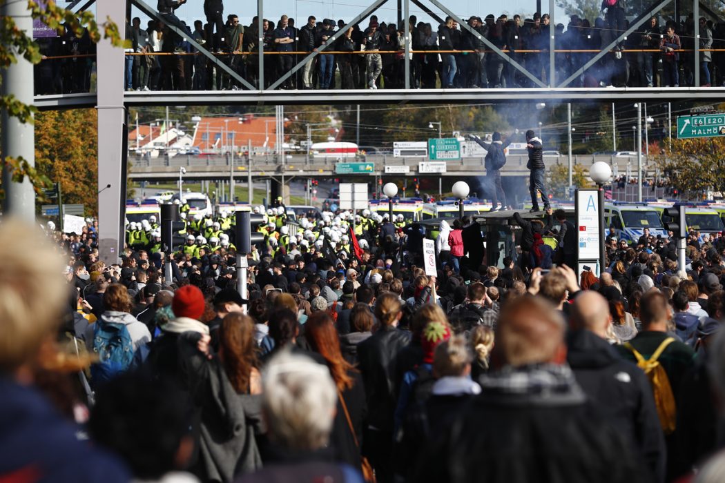 Thomas Johansson/TT | Elva män döms för bland annat våldsamt upplopp efter NMR-demonstrationen i Göteborg i september.