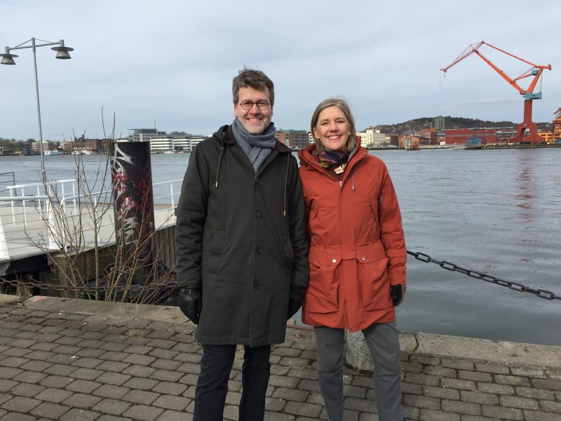 Pressbild | Ulf Kamne (MP), miljökommunalråd och vice ordförande i kommunstyrelsen, och miljöminister Karolina Skog (MP) under pressträffen i måndags.