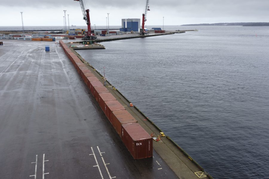 Anders Andersson/TT | En man avled i lördags efter en arbetsplatsolycka i Halmstads hamn.