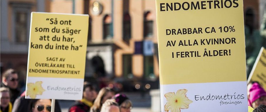  Daniel Kochansk /TT | I Stockholm arrangerar Endometriosföreningen ”Gula promenaden” den 24 mars för att uppmärksamma sjukdomen.