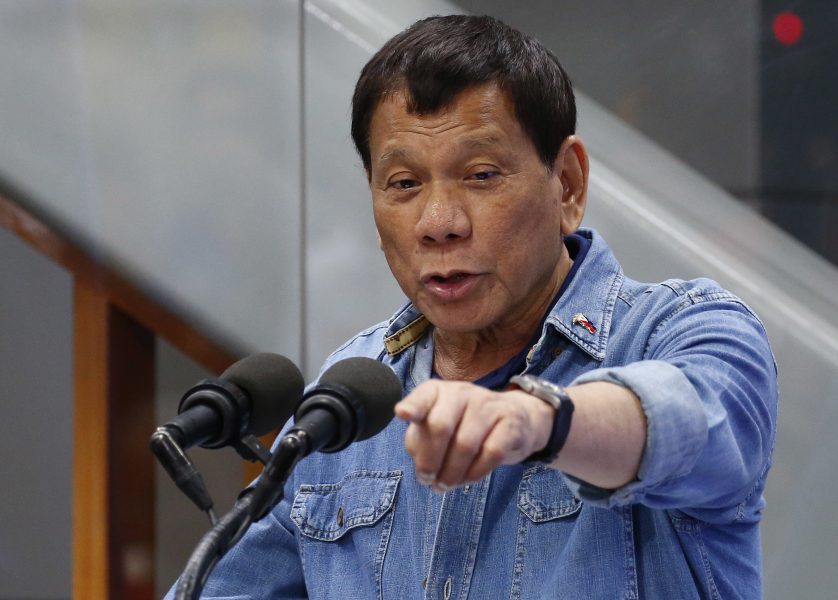 Bullit Marquez/AP/TT | Filippinernas president Rodrigo Duterte.