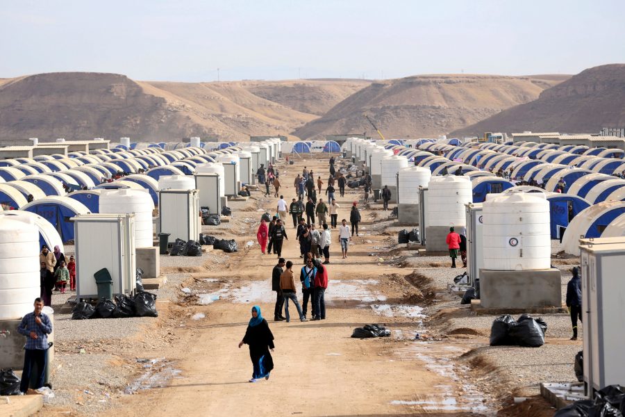 Hadi Mizban/AP photo/TT | Irakiska internflyktingar i lägret Khazir,, utanför Mosul, Irak.