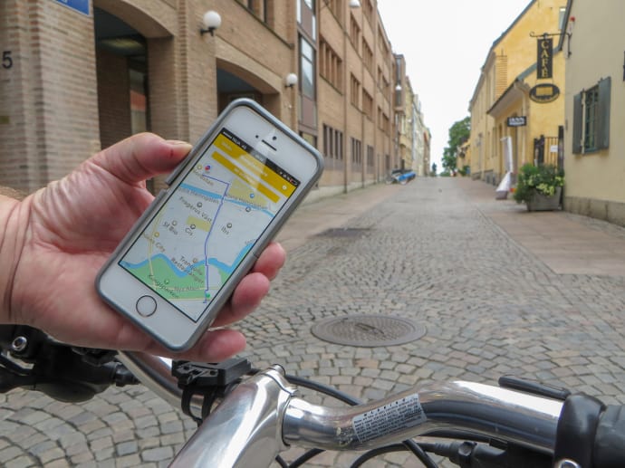 Trafikkontoret Göteborgs Stad | I appen Cykelstaden från Trafikkontoret på Göteborgs stad går det att se hinder eller avstängningar längs cykelvägarna.