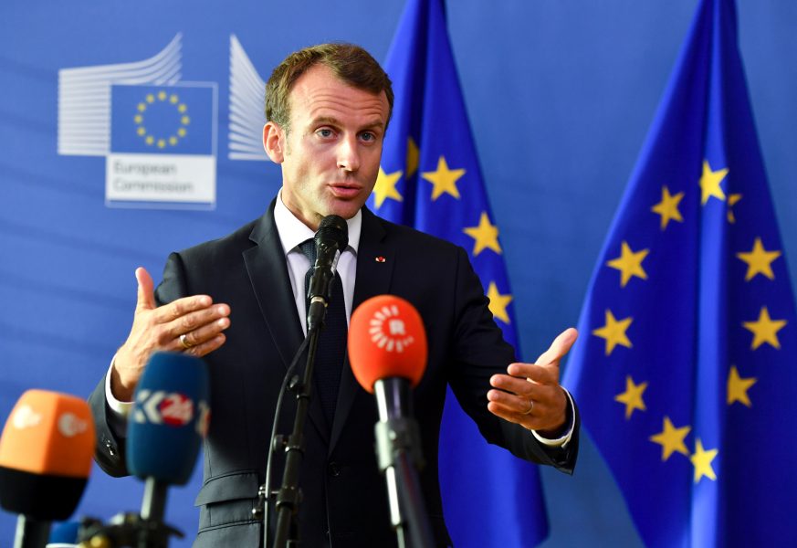 Geert Vanden Wijngaert/AP/TT | Europeisk krisstyrka instiftas på initiativ av Frankrikes president Emmanuel Macron.