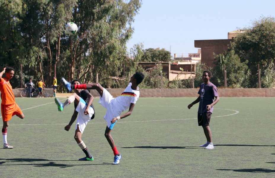 Tomas Härenstam/TT | Träningsmatch för ett ungdomslag i Asmara, Eritrea.
