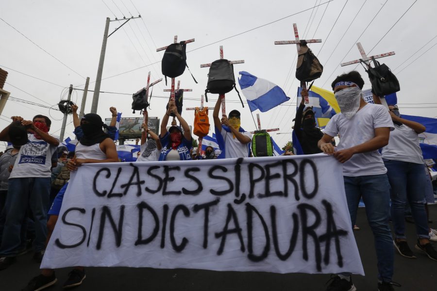 Alfredo Zuniga/AP | Demonstrationer mot Ortegas regering har pågått i flera månader.