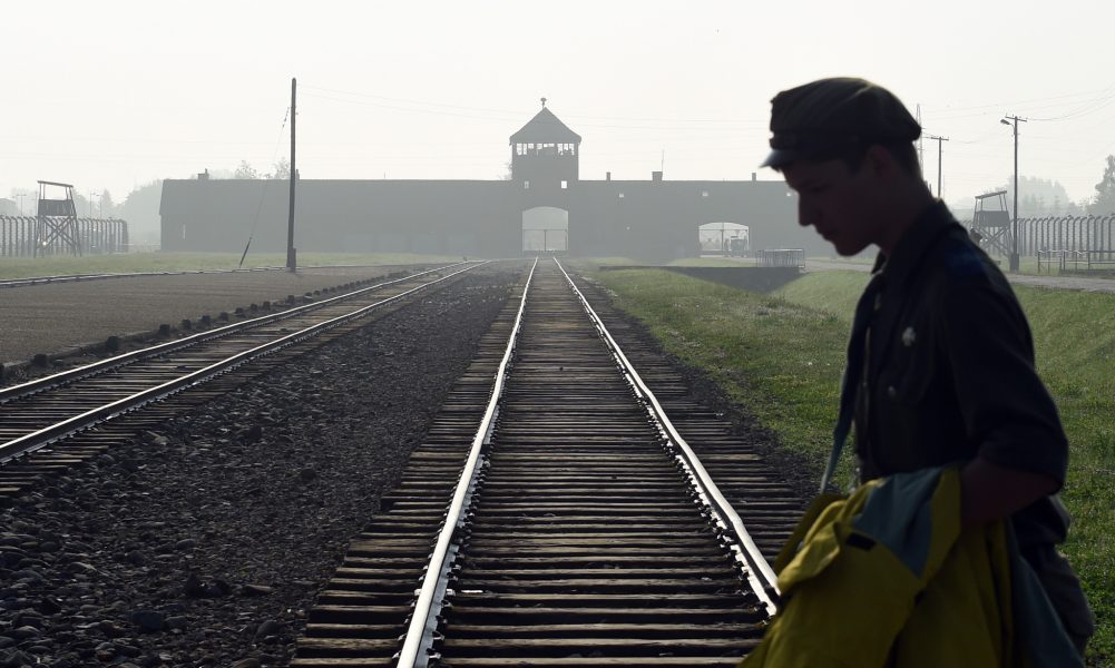 Alik Keplicz/AP/TT | Järnvägsspåren mot nazisternas tidigare koncentrationsläger Auschwitz-Birkenau i Polen.