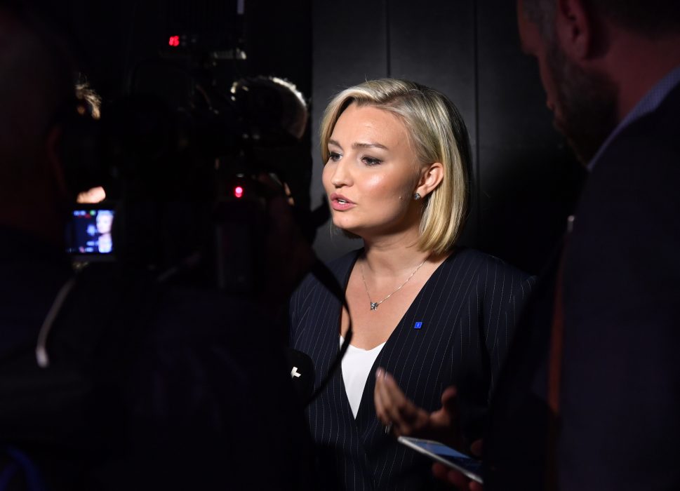 Henrik Montgomery/TT | Kristdemokraterna med Ebba Busch Thor i spetsen ligger nu över fyraprocentsspärren, enligt Sifos senaste opinionsundersökning.