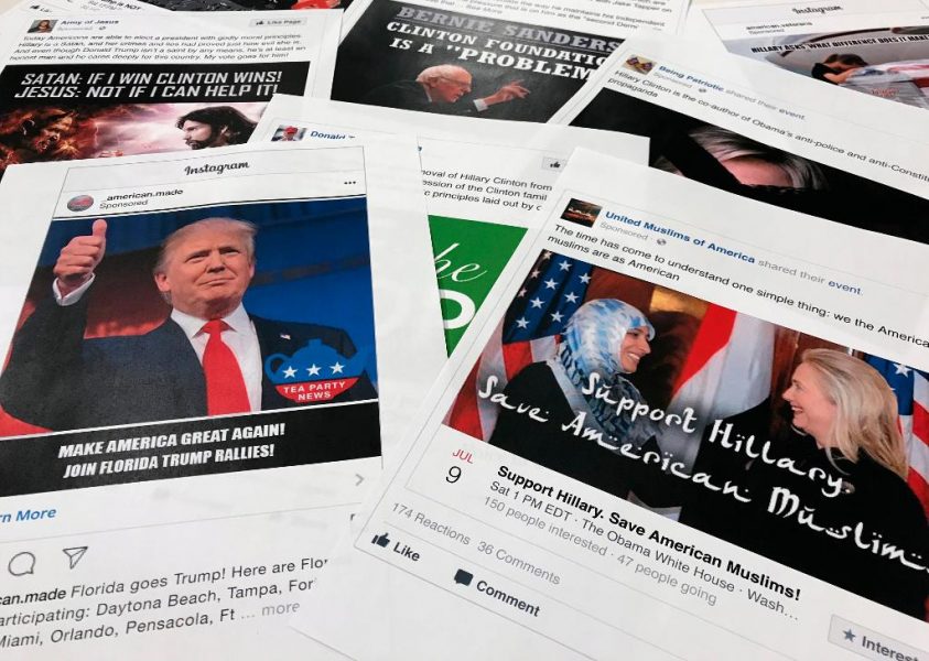 Jon Elswick/AP/TT | Inför presidentvalet i USA hösten 2016 förekom en rad Facebook- och Instagraminlägg som syftade till att spä på vissa typer av åsikter, orsaka splittring i samhället och påverka valresultatet.