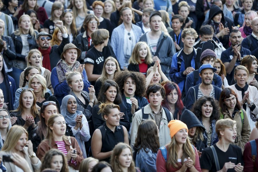 Demonstration mot rasism i Stockholm 2014.
