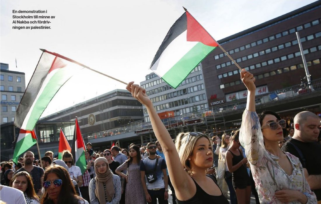 Fredrik Persson/TT | En demonstration i Stockholm till minne av Al Nakba och fördrivningen av palestinier.