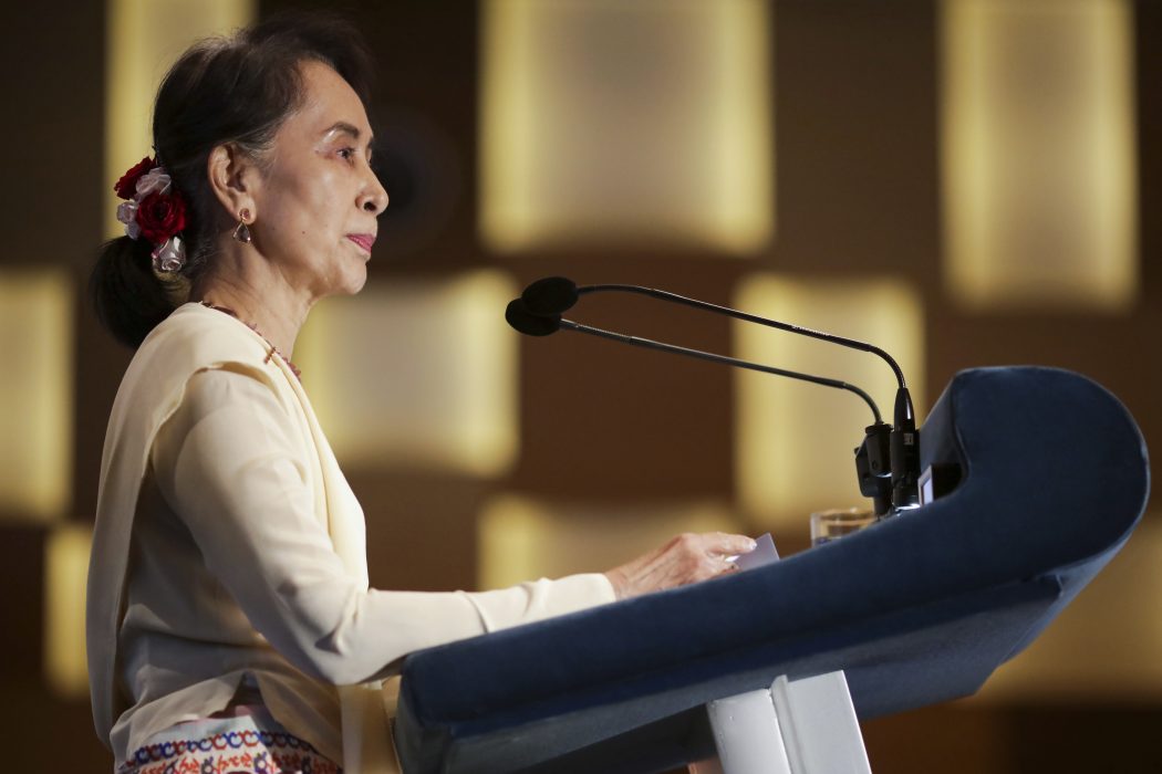 Don Wong/AP/TT | Aung San Suu Kyi har inte kommenterat fängelsedomen mot de två Reutersjournalisterna.