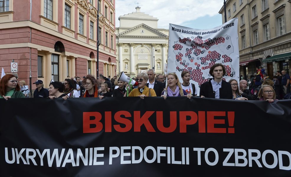 Aktivister demonstrerade i Warszawa på söndagen.
