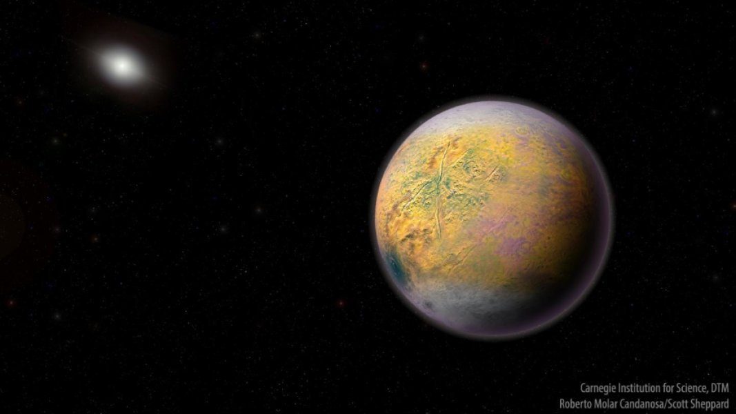 En rekonstruktion av planet X, den hypotetiska nionde planeten i vårt solsystem.