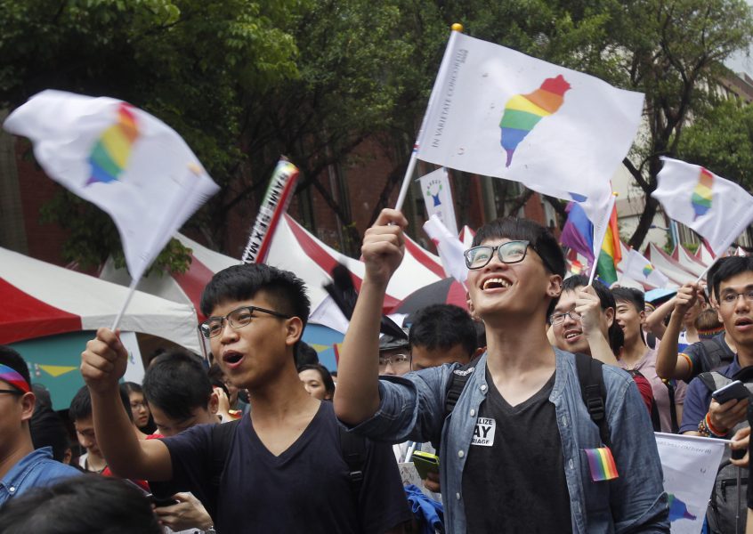 Manifestationer för samkönade äktenskap i Taiwan i fjol.
