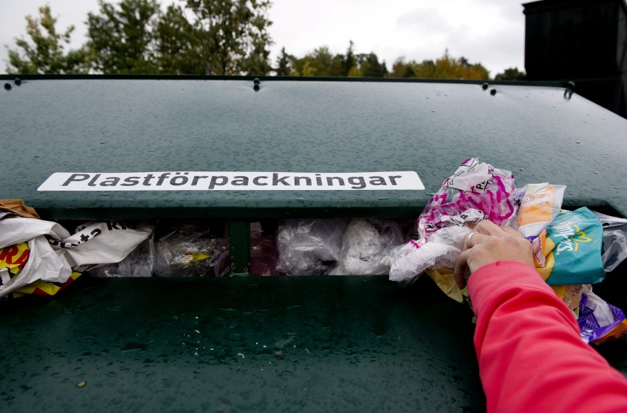 Pontus Lundahl/TT | Andelen plast som återvinns i Sverige har minskat, visar siffror från Naturvårdsverket.