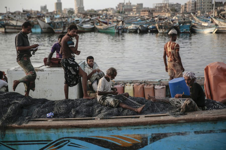 Fiskare i al-Hudaydah, Jemen.