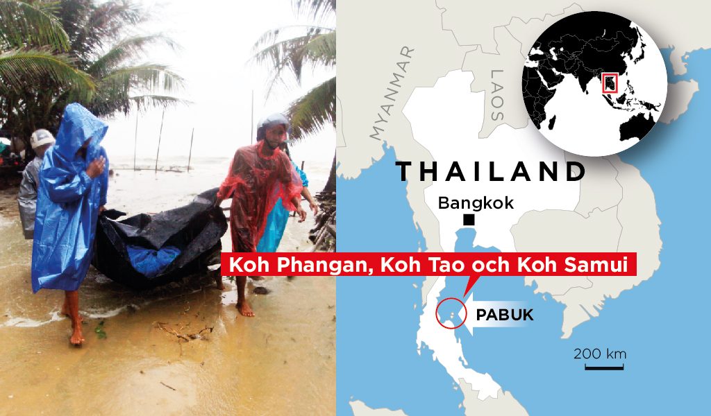 Stormen Pabuk väntas nå Koh Phangan, Koh Tao och Koh Samui under fredagskvällen.