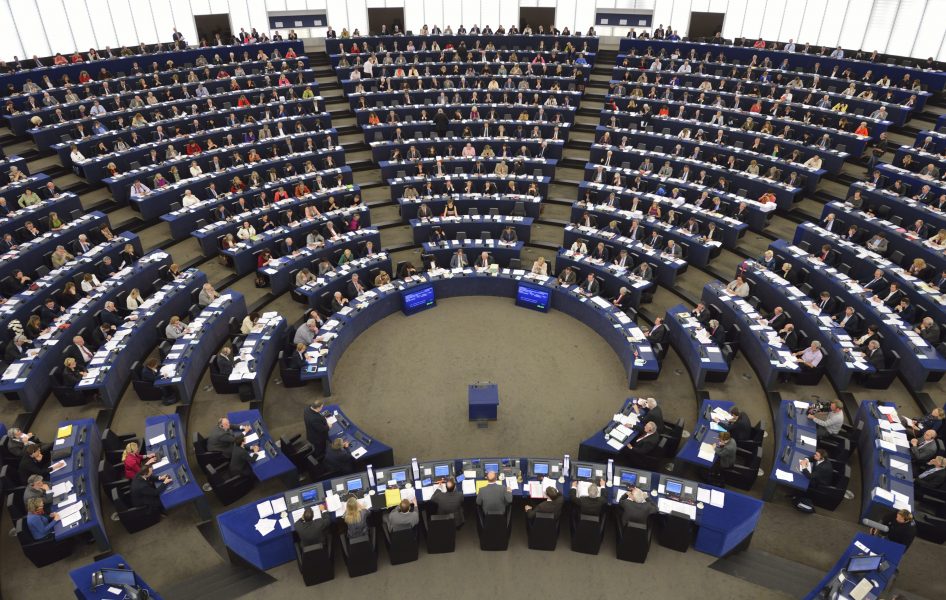 Plenum i EU-parlamentet i Strasbourg dit Katarina Folkeson kandiderar.