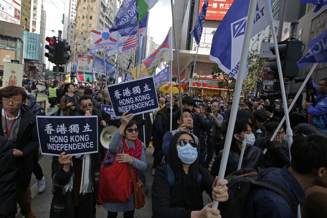 Tusentals människor demonstrerade i Hongkong på nyårsdagen.