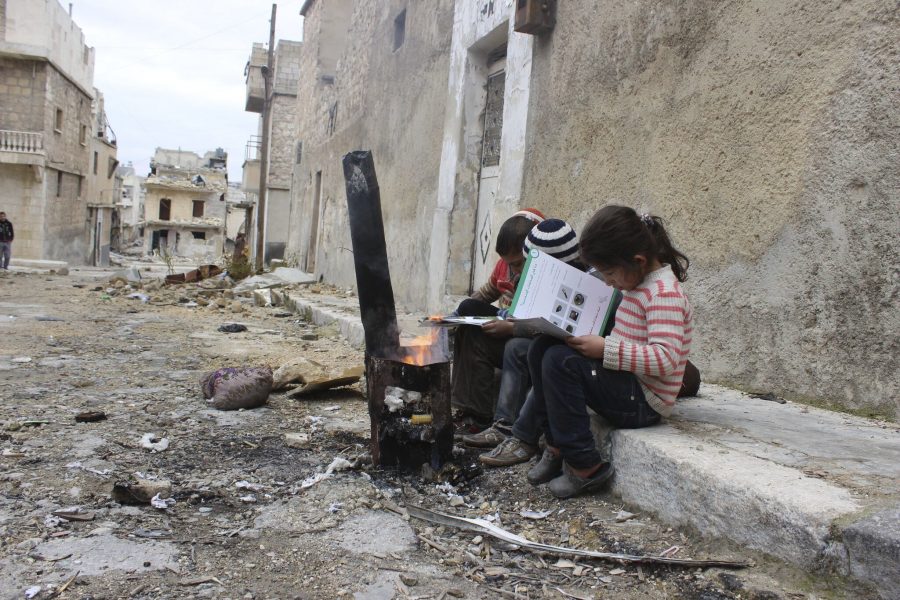 Syriska barn i Aleppo.