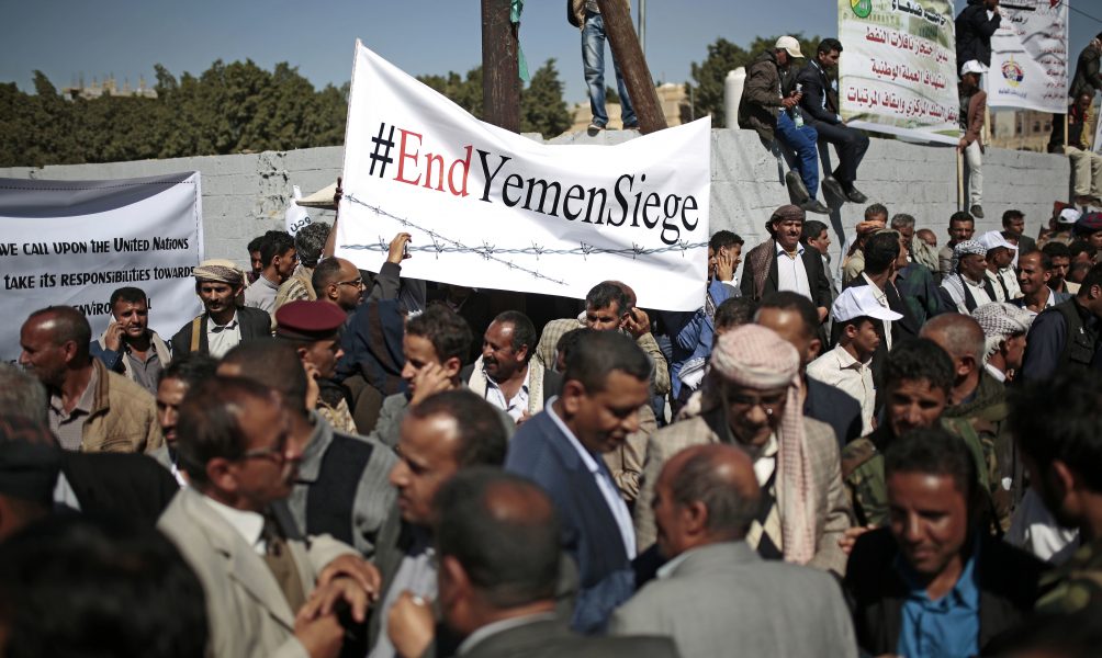 Protest i Sanaa, Jemen.