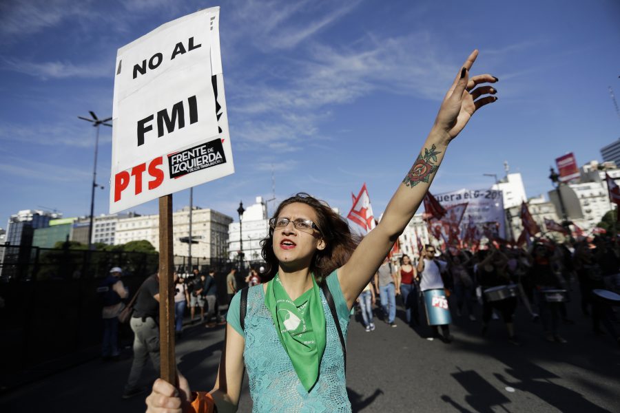 Demonstrationer  i samband med G20:s toppmöte i Buenos Aires i november förra året.
