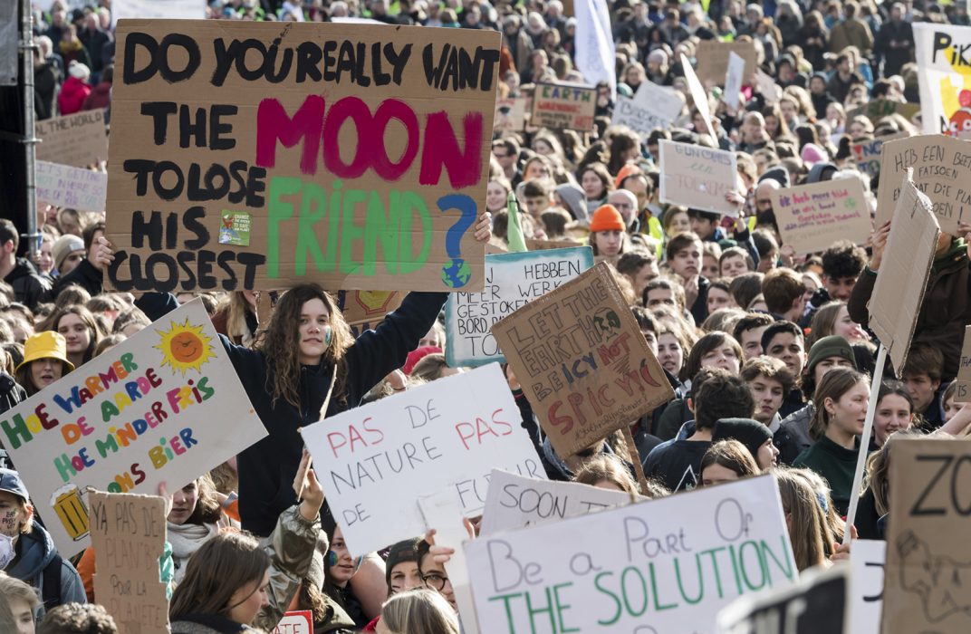 En demonstration för klimatet i Leuven, Belgien, i förra veckan.