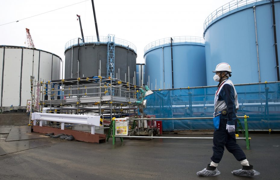 Förvaringstankar för förorenat vatten vid Fukushimaverket i Japan.