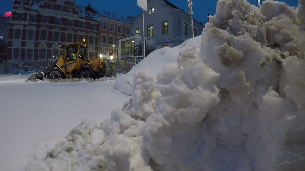 Snöröjning i Stockholm i februari i år.