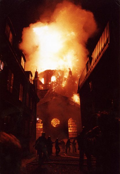 Katarina kyrka i Stockholm brann den 17 maj 1990.