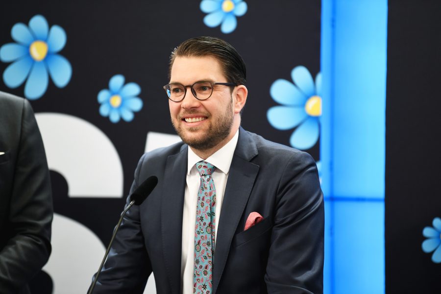 Sverigedemokraternas partiledare Jimmie Åkesson (SD) presenterar partiets vårbudgetmotion i riksdagen.