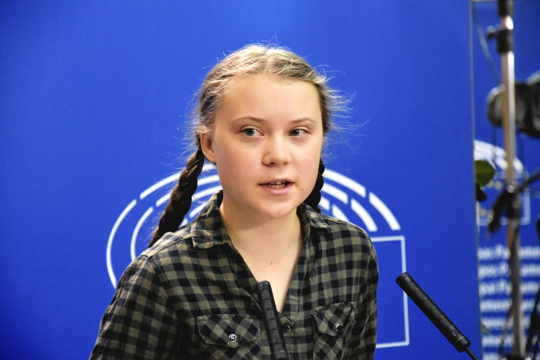 Klimataktivisten Greta Thunberg håller presskonferens i EU-parlamentet i Strasbourg.