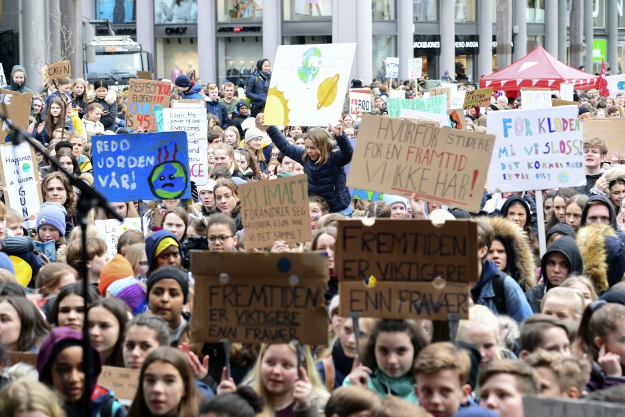 Klimatdemonstration i norska Bergen.
