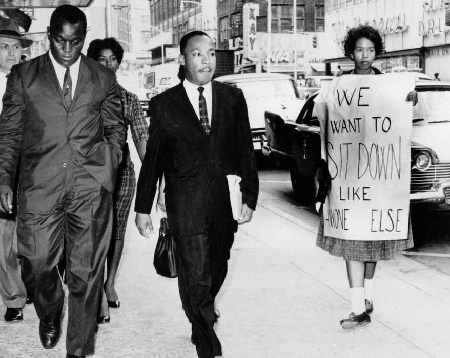 Martin Luther King när han demonstrerades i samband med en demonstration 1960.