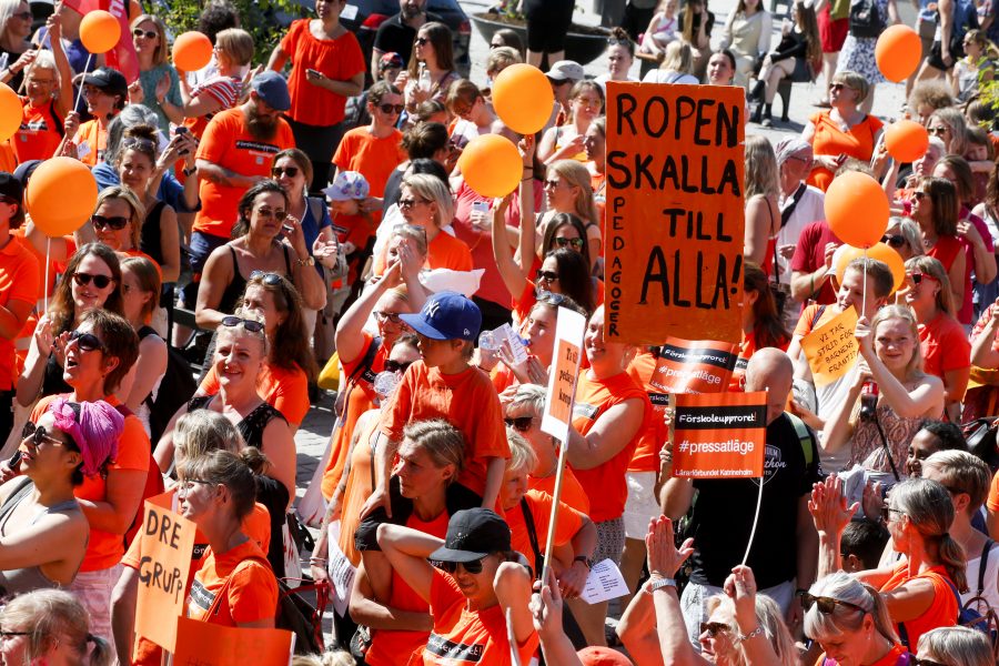Förskoleupproret samlade tillsammans med Lärarmarschen omkring 2 000 deltagare på demonstrationen i Göteborg.