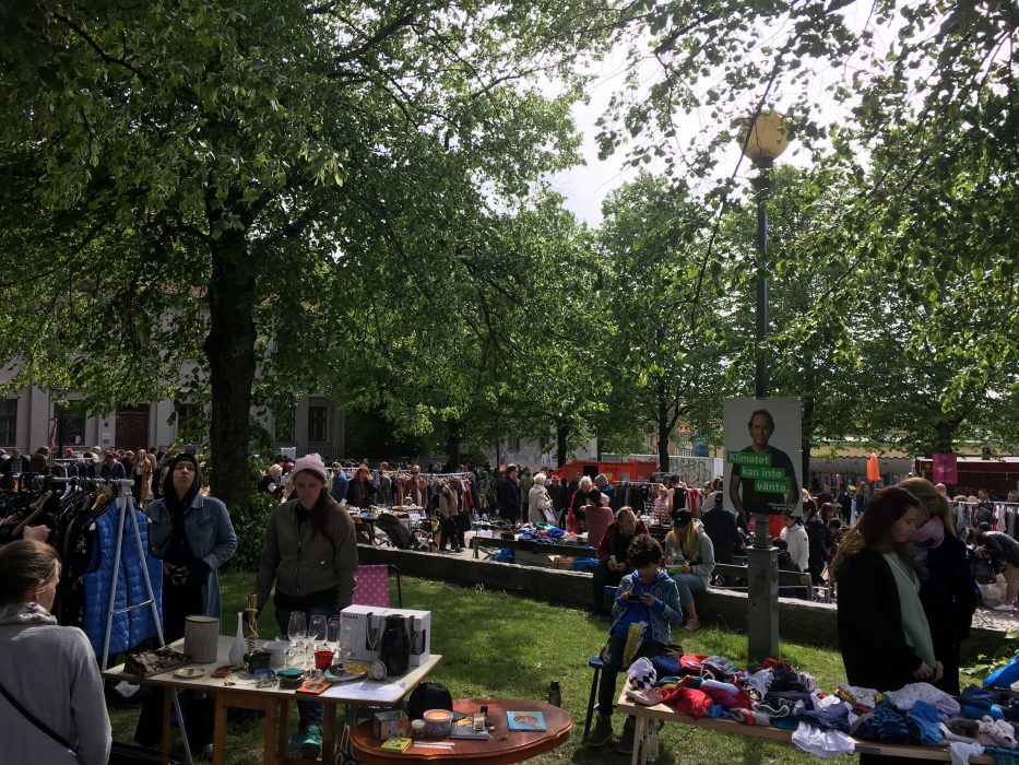 Stigbergstorget under Megaloppisen i Majorna på söndagen.