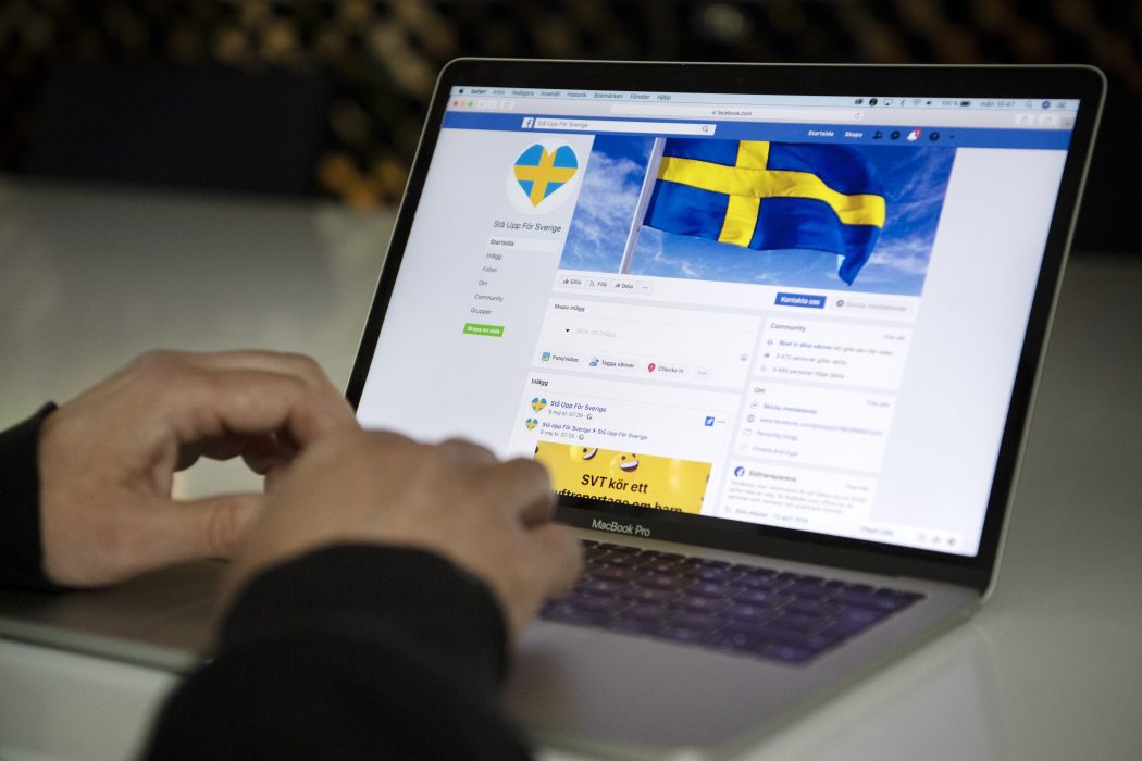 Facebooksidan "Stå upp för Sverige".