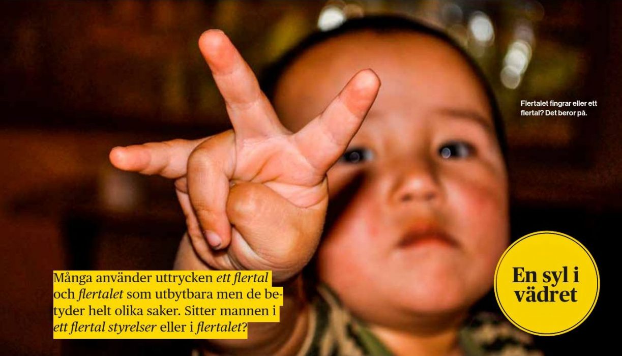 En syl i vädretFlertalet fingrar eller ett flertal? Det beror på.