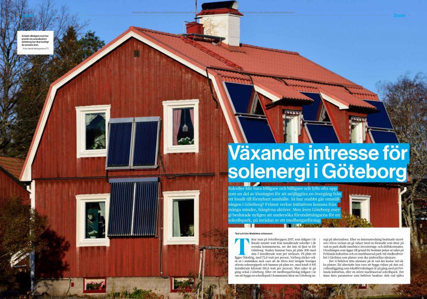 Antalet villaägare som har ansökt om solcellsstöd i Göteborg har ökat kraftigt de senaste åren.