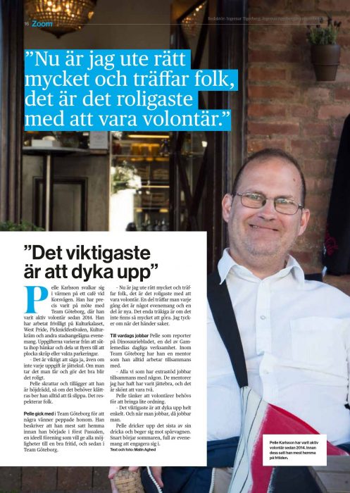 Pelle Karlsson har varit aktiv volontär sedan 2014.