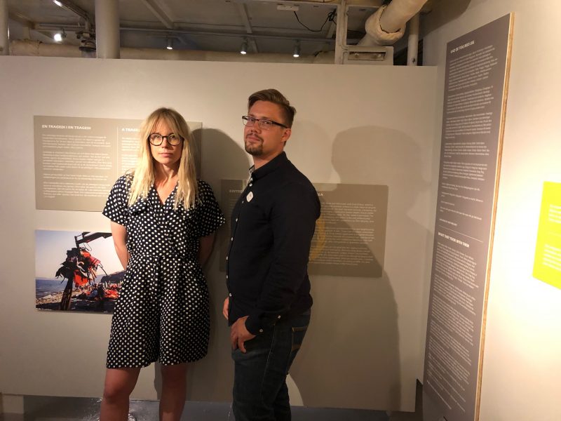 Cajsa Rundström och Johannes Olsson har ansvarat för att ta fram utställningen Remembering Lampedusa på Maritiman.