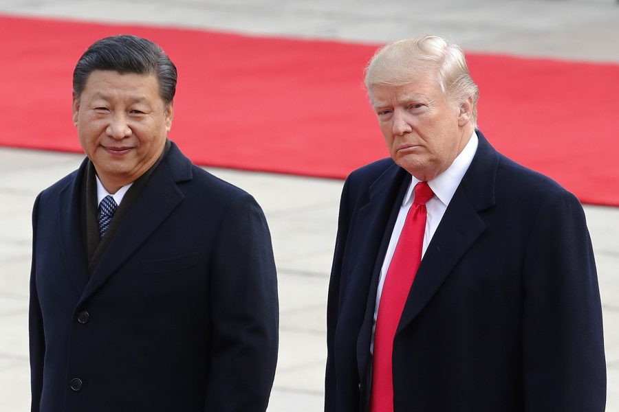 Kinas president Xi Jinping under ett möte med USA:s president Donald Trump.