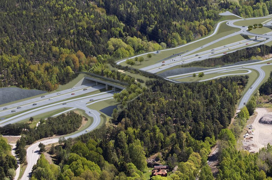 Den planerade ekodukten vid Flottsbro friluftsområde ska vara en säker överfart för älgar, människor och andra djur.