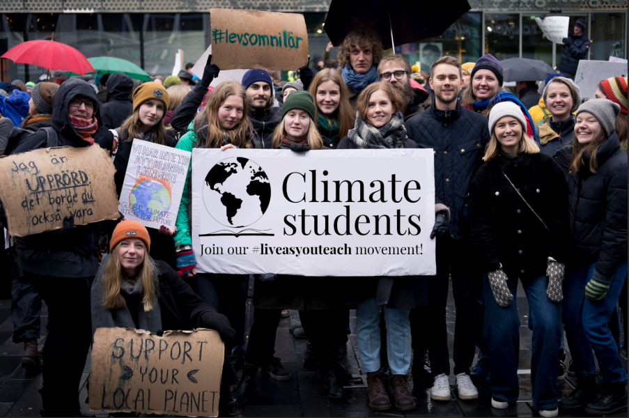 Studentdemonstration för klimatet.