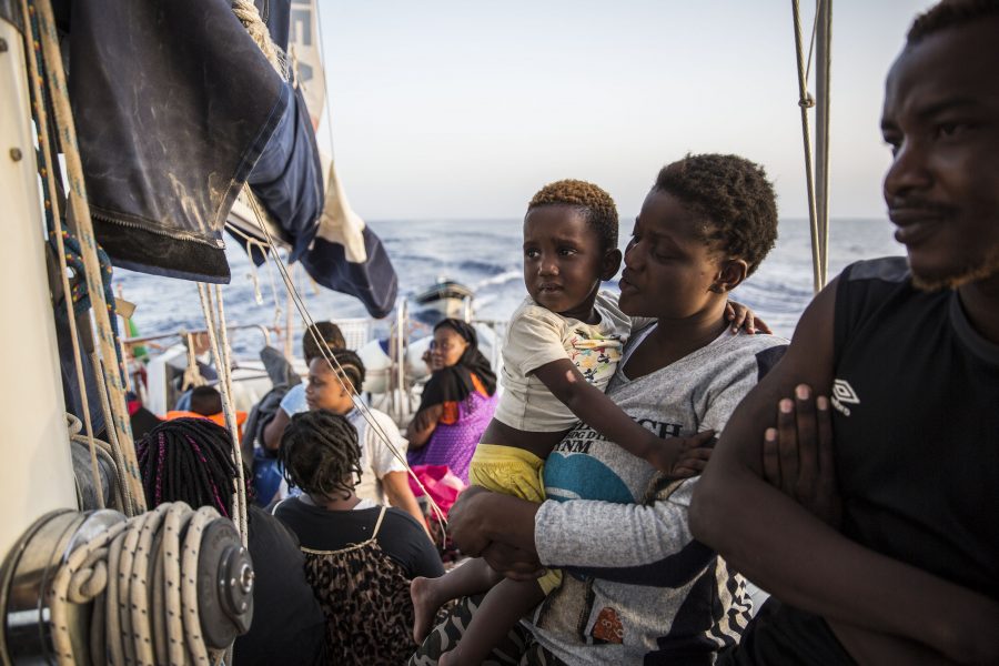 Ombord på Mediterranea Saving Humans den 4 juli i år.