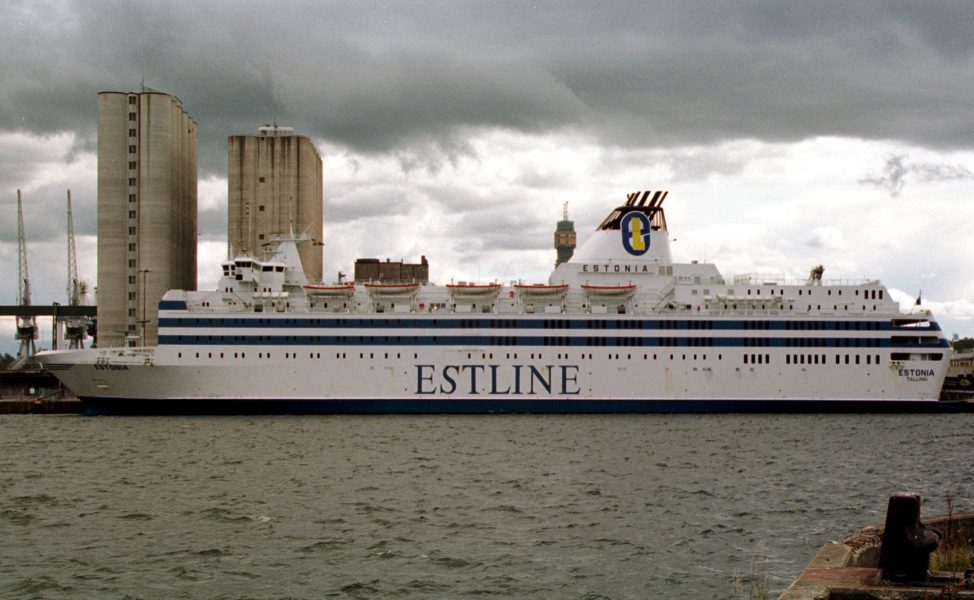 Fartyget M/S Estonia vid kaj i Stockholm 1993, året före olyckan.